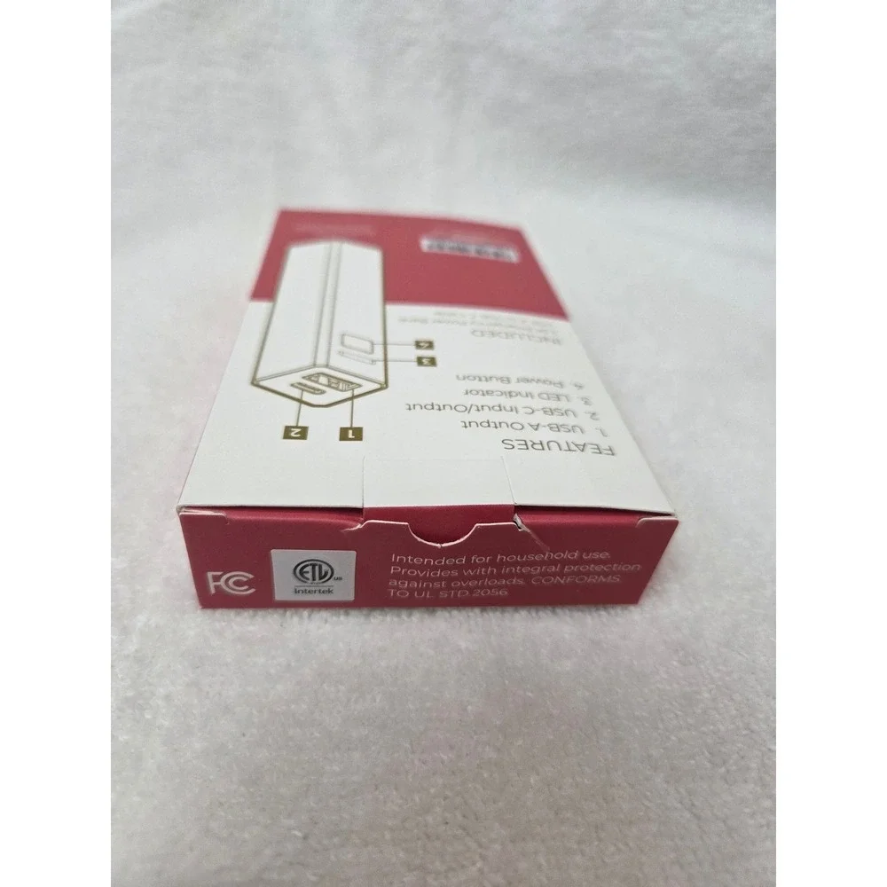 HALO 2.5 Emergency Power Bank Red Brand New USB-A, USB-C Cable
